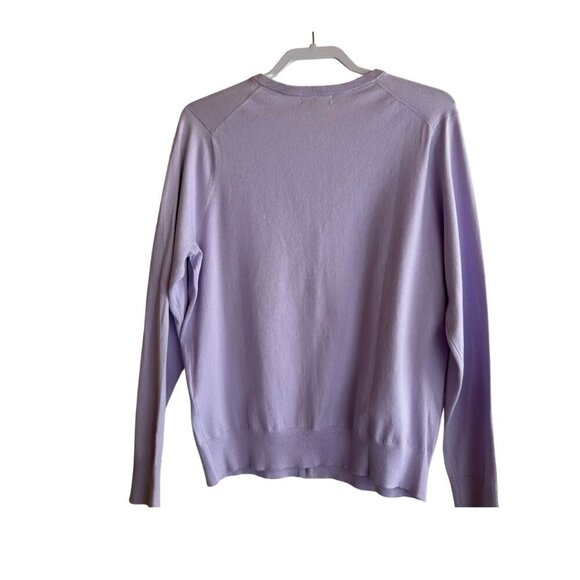 Lands‎ End Women's Fine Gauge Cotton Cardigan Size Large Lilac Purple - Picture 2 of 6